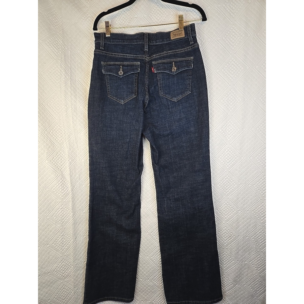 Levi's 512 Perfectly Slimming Bootcut Jeans Dark Wash Size 10 Stretch - Picture 5 of 9